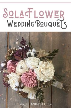 an image of a bouquet with flowers on the side and text that reads solatflower wedding bouquets