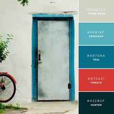 an image of a blue door with the words facebook on it and other things below