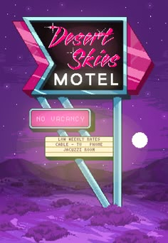 a sign that says desert skies motel