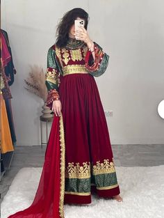 afghan tradational dress for wedding and nekah Beautiful Afghan Dress, Red Afghan Dress, Resham Embroidered Dresses For Eid, Traditional Long Sleeve Maxi Dress For Festivals, Traditional Maxi Dress With Traditional Patterns For Festive Occasions, Traditional Maxi Dress With Intricate Embroidery For Festivals, Festive Traditional Pattern Maxi Dress For Ceremonies, Traditional Maxi Dress With Intricate Embroidery For Ceremonies, Traditional Maxi Dress For Festive Ceremonies