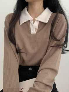 00s Mode, Preppy Mode, Kawaii Clothing, Korean Casual Outfits, Sweet Shirt, Korean Casual, Top Shirt Women, Sleeve Women, Women Long Sleeve Tops