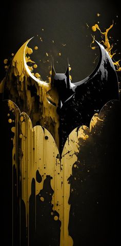 the dark knight rises poster with yellow paint splattered on it