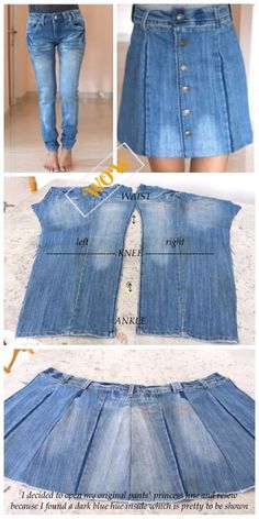 how to make a skirt out of an old pair of denims - step by step instructions