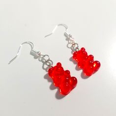 Handmade Red Gummy Bear Earrings Please Note These Are Handmade Earrings And Took Some Time To Make, So Prices Will Vary. !!If You Buy 3 Or More Earrings You Will Get Up To 10% Off!! These Earrings Were Made With Love And Care :) Gummy Bear Earrings, Bear Earrings, Love And Care, Gummy Bear, Some Times, Gummy Bears, Earrings Color, Made With Love, Get Up