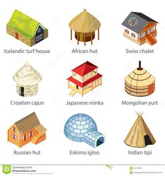 different types of houses and their names in english or japanese words stock illustration image of