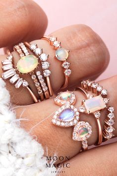 Give your style a glam upgrade with authentic rose gold jewelry. Shop Moon Magic now. Moonstone Engagement Rings, Silver Gemstone Rings, Magic Rings, Magic Jewelry, Moonstone Rings, Rings Hand, Multi Gemstone Ring, Gold Vermeil Jewelry, Moonstone Engagement Ring