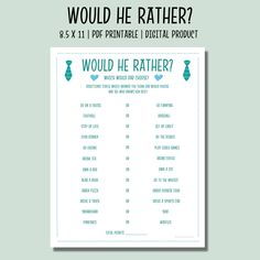 a printable would he rather be father?