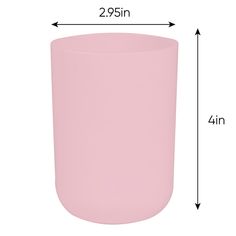 a pink vase is shown with measurements for the height