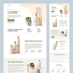 the website design for cosmetic products