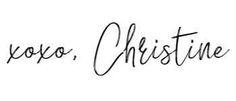 the words xoxo, chistine written in cursive ink