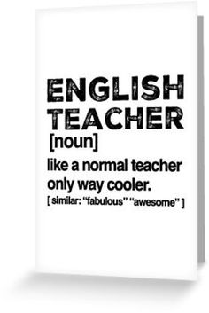 an english teacher like a normal teacher only way cooler greeting card by creative artist shop