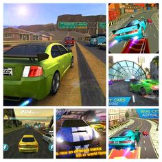 some cars are driving on the road in this video game