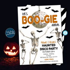 Halloween Disco Party Invitation, Haunted Disco Invite, Halloween Party Invite, Boo-gie Down 60s 70s Groovy Dance Party Printable, EDITABLE Music Themed Halloween Party, Halloween Dance Decor, Halloween Disco Party, Haunted Disco, Disco Halloween Party, Disco Invite, Halloween Disco, Disco Halloween, Halloween Dance Party