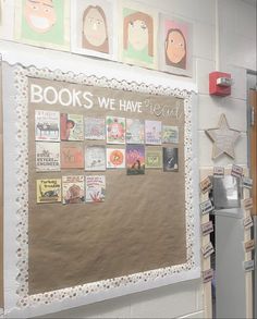 a bulletin board with books we have read written on it