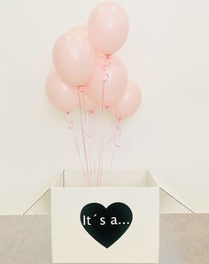 it's a heart shaped balloon in a white box