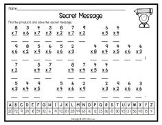 a printable worksheet for the secret message