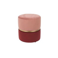 a pink and red stool with gold trim