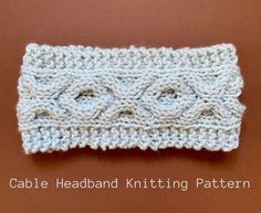 the cabled headband knitting pattern is shown