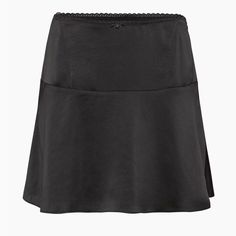 Nwt. This Is An A-Line Skirt With Lace Trim And A Rosette Detail. It's Made From Effortless Satin Drapey, Lightweight Japanese Satin With A Glossy Look And Feel. Silk Slip Skirt, Aritzia Skirt, Skirt With Lace Trim, Navy Mini Skirt, Mini Pleated Skirt, Glossier Look, Skirt With Lace, Micro Skirt, Flare Top