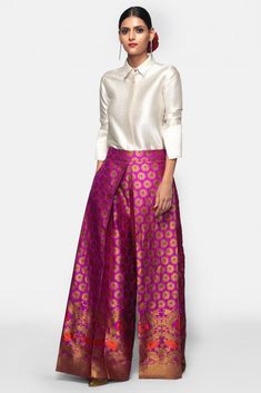 Brocade Shirt, Payal Khandwala, Floral Frocks, Dresses Beautiful, Fashion Enthusiast, Indian Dress, Everyday Chic, Silk Trousers, Ivory Silk