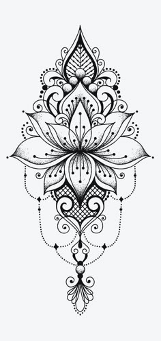 a black and white drawing of a flower