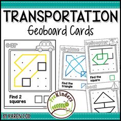 an image of transportation geoboard cards