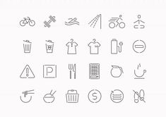 the outline icons are used to describe different types of things that can be seen in this image