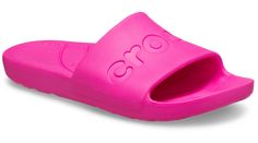 This simple, easy to wear slide offers essential Crocs comfort and style at an amazing price. A sleek upper features the Crocs logo, and a fully molded Croslite™ design makes it lightweight and comfortable. An everyday slide sandal that’s so perfect, you’ll want multiple pairs!  Crocs Slide Details:    Sleek upper featuring Crocs logo   Incredibly light and easy to wear   Fully molded Croslite™ material for signature Crocs comfort Trendy Lightweight Slides, Pink Slip-on Slides For Swimming, Trendy Slides With Arch Support, Casual Summer Slides Fade-resistant, Casual Slip-resistant Slides, Casual Solid Color Slip-resistant Slides, Fade-resistant Casual Summer Slides, Casual Open Toe Sandals, Fade-resistant, Casual Open Toe Sandals Fade-resistant