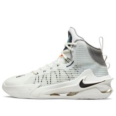 the nike zoom basketball shoe in white and black