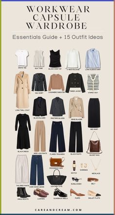 Discover the essentials for a chic business casual capsule wardrobe with this post. Filled with 15  business casual outfits for work, the blog highlights key pieces for an impressive corporate look. Learn how to mix business casual workwear capsule pieces to create fashionable women's workwear outfits, proving office capsule wardrobes can be sophisticated and trendy. Business Casual Capsule Wardrobe, Business Casual Capsule, Casual Capsule Wardrobe, Workwear Capsule Wardrobe, Workwear Capsule, Capsule Wardrobe Women, Casual Work Outfits Women, Chic Business Casual, Capsule Wardrobe Work