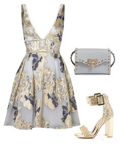 "Untitled #5647" by browneyegurl ❤ liked on Polyvore featuring Notte by Marchesa and Valentino Flower Dress Design, Metallic Dress, Mode Inspo, Looks Chic, Marchesa, Featuring Dress