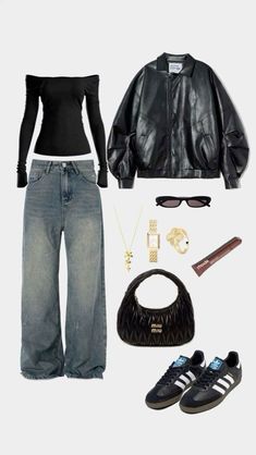 Leather Jacket Winter, Oversized Leather Jacket, Street Style Outfits Casual, Outfit Inspo Aesthetic, New York Outfits, Uni Fits