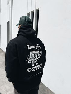 Our Time for Coffee Sweatshirts come in black and cream! #hoodie #sweatshirt #coffeemerch Gym Shirt Design, Coffee Merch, Lion Lamb, Coffee Shop Logo Design, Time For Coffee, Cream Hoodie, Coffee Shop Logo, Coffee Tees