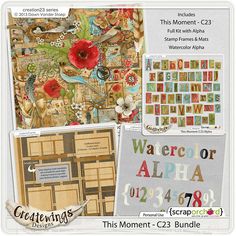 this moment - c3 3 bundle includes watercolor alphabets, and paper crafts