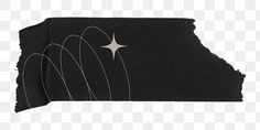 a black piece of paper with a white star on it, transparent background png