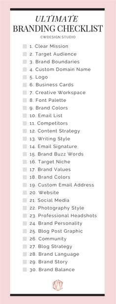 the ultimate guide for branding checklist