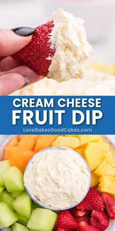 Cream Cheese Fruit Dip pin collage Cool Whip Fruit Dip, Cream Cheese Fruit Dip Recipe, Hershey Recipes, Fruit Dip Recipe, Easy Fruit Dip, Cream Cheese Fruit Dip, Fruit Sweets, Fruit Dips Recipes, Homemade Dips