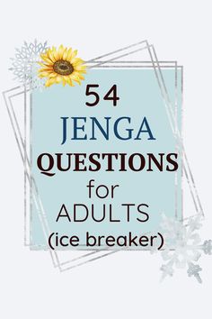 the title for an adult's ice breaker book with sunflowers and snowflakes