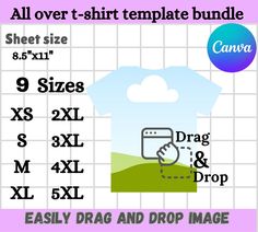 an image of a t - shirt with the size and measurements for each item in it