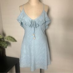 Nwt Free People Light Blue Ruffle Top Sundress Size M. Approx Measurements B 17, Seam Underbust 16.5, Side Length 23. Smoke Free Home. Light Blue Ruffled Dress For Vacation, Casual Mini Dress With Ruffled Straps For Beach, Blue Ruffled Straps Sundress For Summer, Blue Sundress With Ruffled Straps For Vacation, Blue Sundress With Ruffled Straps For Summer, Blue Sundress With Ruffled Straps For Day Out, Light Blue Dresses With Ruffled Straps For Summer, Casual Mini Dress With Ruffled Straps For Vacation, Blue Ruffled Straps Sundress For Beach