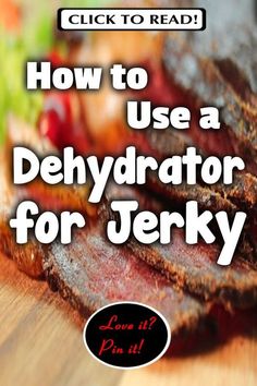 how to use a dehydraator for jerky - click to read