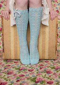 Crochet Ravelry: Chablis Socks pattern by Brenda K. B. Anderson Baby Socks Crochet Pattern, Baby Socks Pattern, Crochet Baby Socks, Crochet Boho Bag, Crochet Leg Warmers, Stocking Pattern, Lace Socks, Crochet Socks, Sock Knitting Patterns