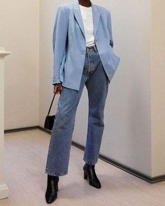 Blazer Outfits Street Style, Oversized Blazer Outfit, Look Jean, Oufits Casual, Blazer Outfit, All Jeans, Outfit Jeans, Emo Outfits, Spring Street Style