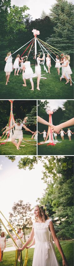 A Midsummer Mingle: The maypole dance Party People Dancing, Night Wedding Ideas, Maypole Dance, Midsummer Nights Dream Party, Midsummer Party, Summer Solstice Party, Midsummer's Eve, Solstice Party, Pagan Wedding