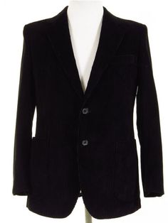 Black Vintage Corduroy Blazer W/ Patch Pockets 40R - Tweedmans