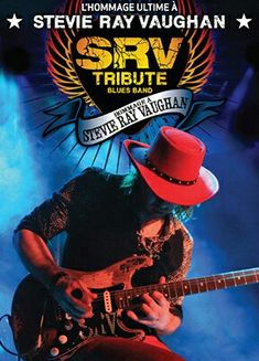 steve ray vaugh on the cover of his new album, srv tribute blues band