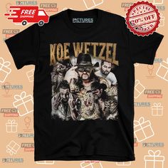 Koe Wetzel 90s Vintage 2024 Shirt. Paying tribute to country music artist Koe Wetzel, this shirt has a vintage 90s-inspired design, capturing the nostalgic and retro aesthetic that often resonates with his fans. Koe Wetzel, Country Music Artists, Free Hugs, Music Artist, 90s Inspired, Retro Aesthetic, Buy 1 Get 1, High Quality T Shirts, 90s Vintage