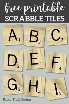 printable scrabble tiles with the letters and numbers on them