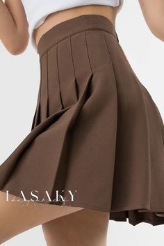 Lasaky - Gray High-Waisted Short A-Line Skirt featuring Convenient Pockets Korean Fashion Cute, Skirt Preppy, Harajuku Punk, Grey Mini Skirt, High Waisted Pleated Skirt, Clothes Korean Style, Gothic Clothes, Skirt Y2k, Half Skirt