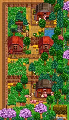 the farm town is shown in this screenshot from an old computer game, which has been